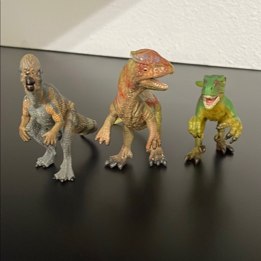 Gray and Red Dinosaur Action Figures Set